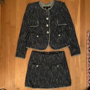 Theyskens'  Theory suit size 2 blue and silver